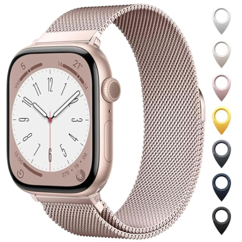 Original Stainless Steel Mesh Loop Compatible With Apple Watch Band 38Mm 40Mm 41Mm 42Mm 44Mm 45Mm 46Mm 49Mm Women Men, Magnetic Clasp Replacement Strap For Iwatch Series Ultra Se 10 9 8 7 6 5 4 3 2 1