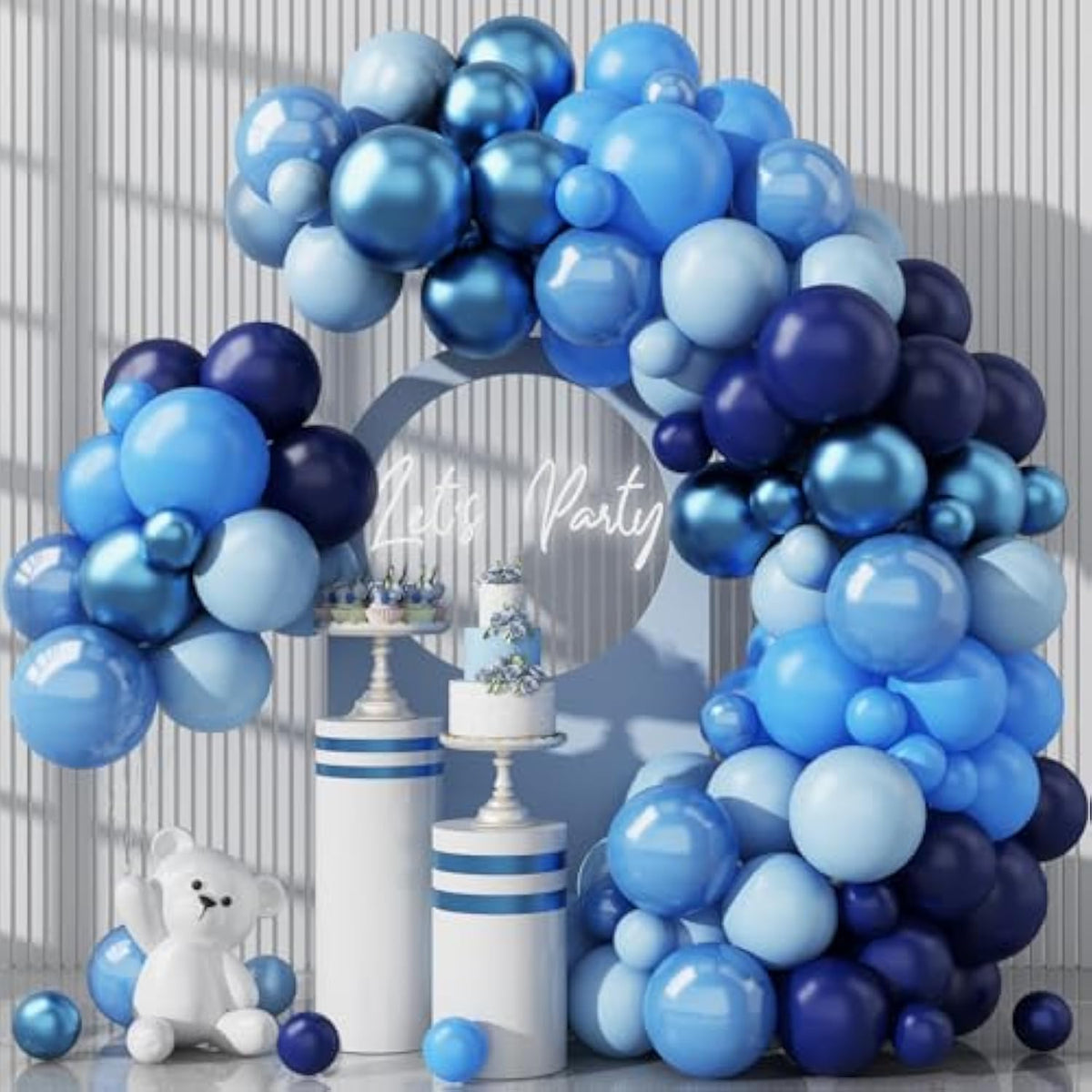 90pcs Blue Balloon Garland Kit for Baby Shower, Birthday & Ocean Party Decor