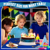 2 Pcs Blue With Gold Ring Print Plastic Tablecloth 108 X 54 Inches Disposable Rectangle Cartoon Tinsel Video Games Table Cover For Kids Boys Girls Toddler Birthday Baby Shower Party Supplies