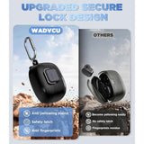 Secure Lock Case Cover for JBL Tune Buds 2 with Cleaner Kit and Keychain - Compatible with JBL Tune Buds 2nd Gen Earbuds Charging Case