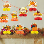 9Pcs Thanksgiving Centerpiece Fall Centerpiece Table Decorations Pumpkin Turkey Honeycomb Thanksgiving Table Centerpiece For Thanksgiving Table Decoration Autumn Theme Birthday Party Supplies