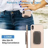 Cell Phone Ring Holder Finger Kickstand, 360° Rotation Foldable Metal Ultra-Thin Cellphone Back Grip Stand Adjustable Phone Holders For Magnetic Car Mount Compatible With Phone Tablets, Black