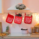 10 Pcs Christmas Pot Holders With Pocket Pot Holder Potholder Gift Hot Pads Heat Resistant Oven Mitts Cookie Bag For Kitchen Baking Cooking (Red,Simple)