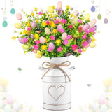 Easter Table Centerpieces Include 3 Easter Egg Floral Picks 5 Eucalyptus Stems Plants With Vase Artificial Easter Egg Flower Arrangement For Easter Spring Party Office Home Decoration