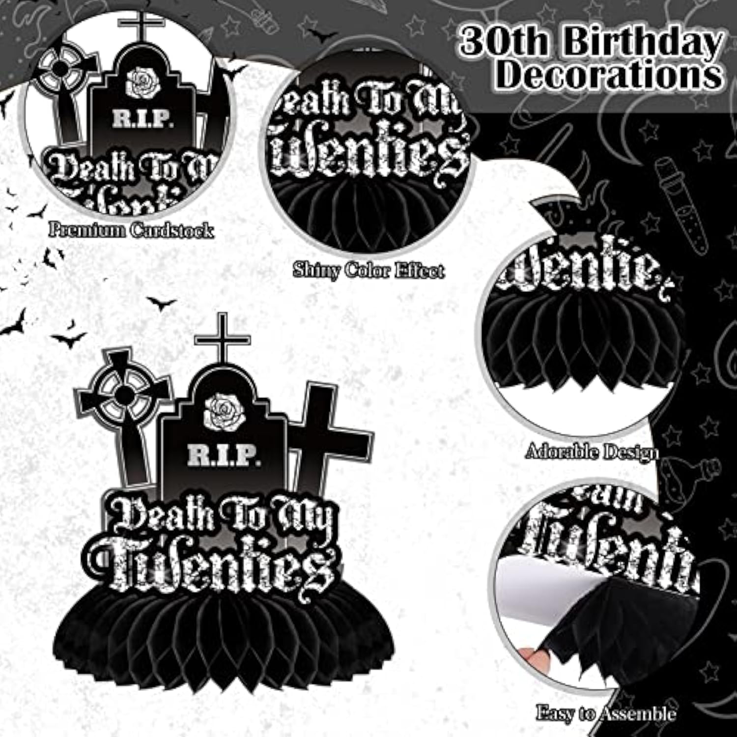 12 Pack Rip To My 20S Birthday Decorations, Death To My 20S Decoration