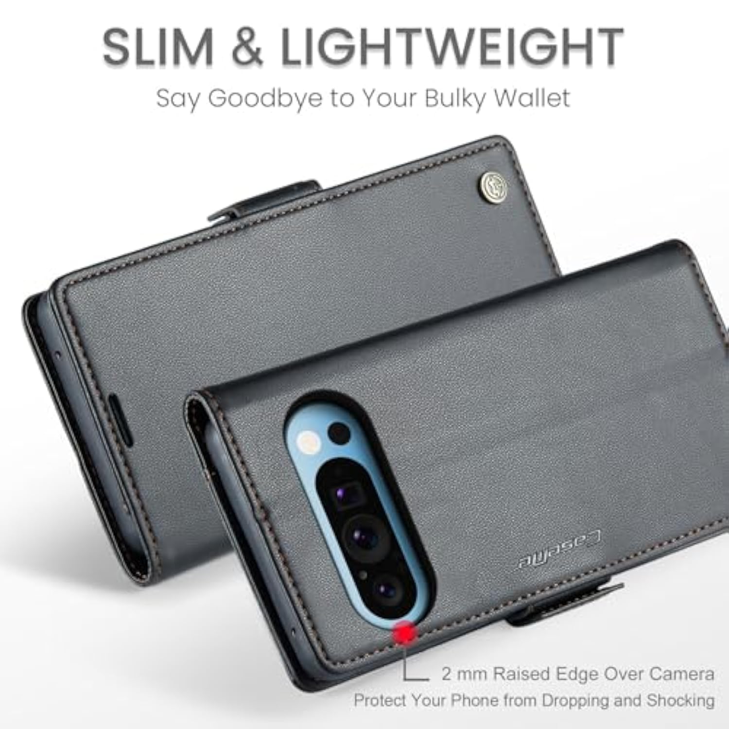 Wallet Case For Google Pixel 10 Pro Xl, Magnetic Flip Case With Rfid Blocking Card Holder Kickstand For Women Men, Pixel 10 Pro Xl Shockproof Durable Protective Phone Cover (Black)