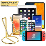 Cell Phone Stand For Desk, Cute Metal Gold Cell Phone Stand Holder Desk Accessories, Compatible With All Mobile Phones, Iphone, Switch, Ipad