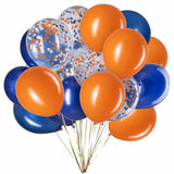 Blue, Confetti And Orange Balloons – Pack Of 50, Great For Weddings Birthdays Bridal Shower Decorations Graduation Party Decorations Supplies 3 Style, 12 Inch