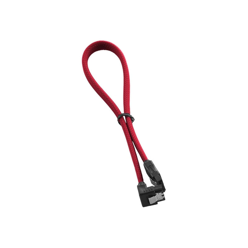 CableMod ModMesh Sleeved Right Angle SATA 3 Cable (Red, 30cm)