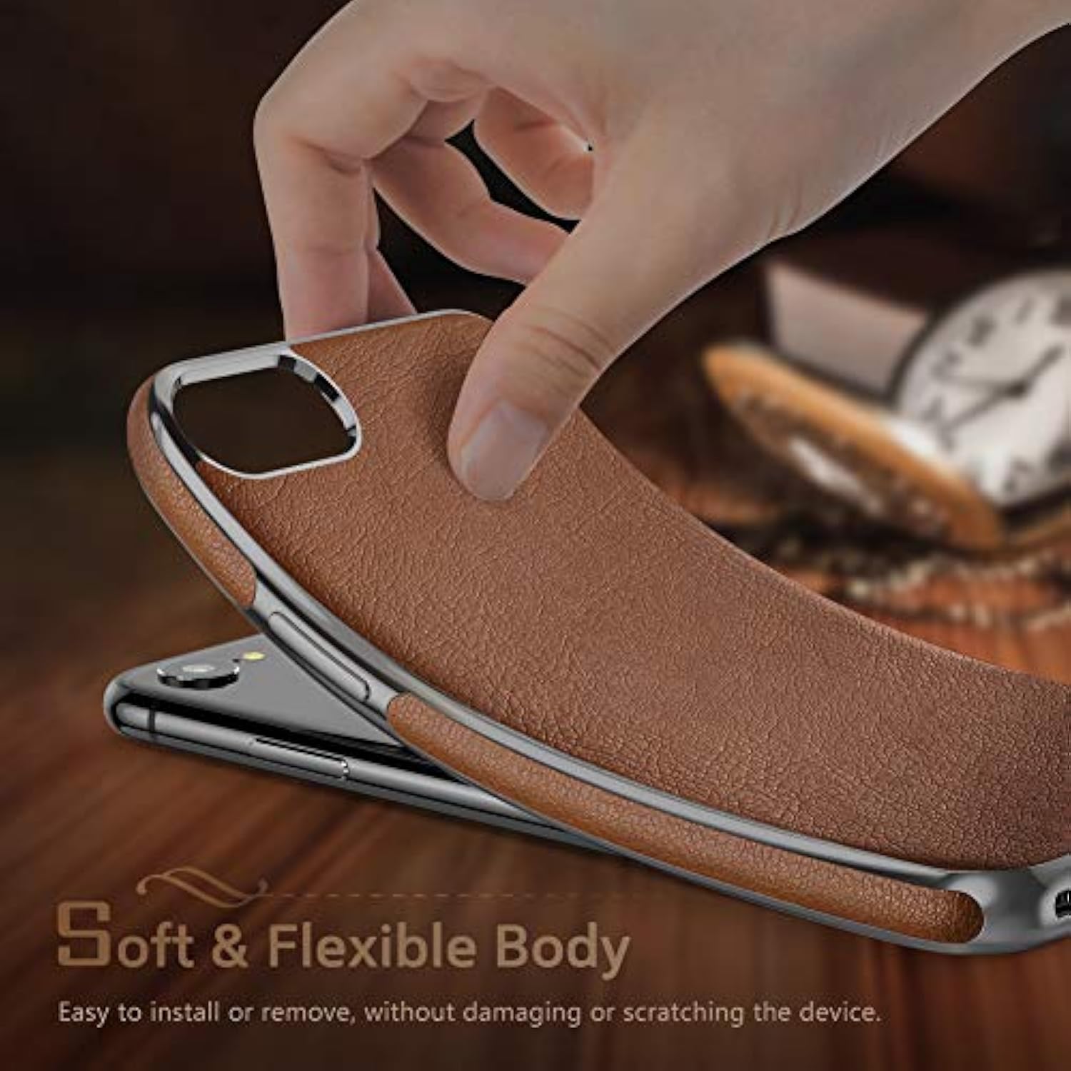 For Iphone Se 3 Case, For Iphone 8 Case, For Iphone 7 Leather Case Slim Premium Pu Soft Back Cover Protective Cases Compatible With Iphone 7/8/Se 2022 [3Nd Generation] - Brown