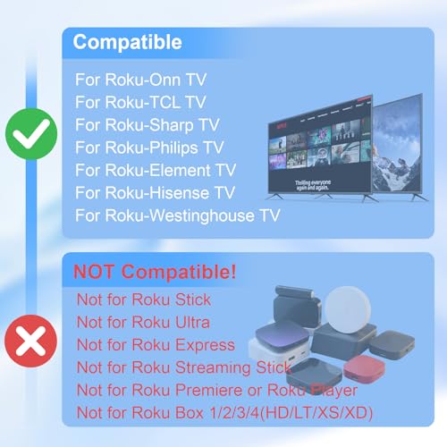 (3 Pack) Replacement Remote for Roku-TV-Remote,Compatible for All Onn-Hisense-TCL-Westinghouse-Sharp-Philips-Element Roku TV Remotes