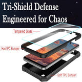 Cloud Mobile Stratus C8 Prime Case 3-in-1 with Screen Protector, Full Body Protection for C8 Prime Phone, Hard PC Bumper and Silicone Back Military Grade Cover, Black