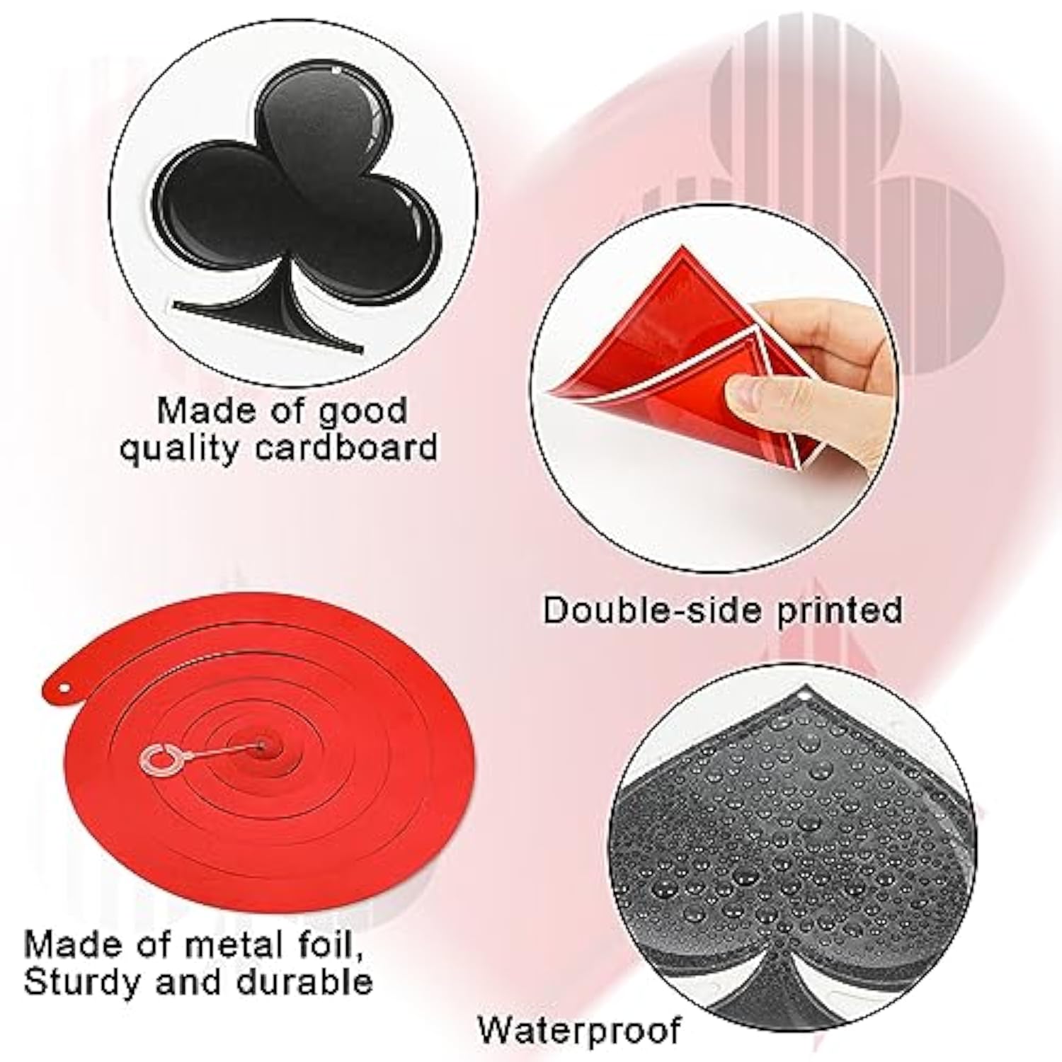 60-Pack Casino Theme Hanging Swirl Decorations for Las Vegas Night Party