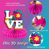 60'S Hippie Party Honeycomb Centerpieces 70'S Themed Party Supplies Table Decor Tie Dye Table Topper 9 Pieces Great For Birthday Baby Shower Groovy Decorations