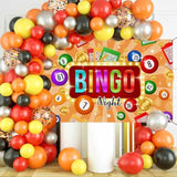 Bingo Night Backdrop Banner, Casino Theme Game Time Party Decor for Adults & Boys