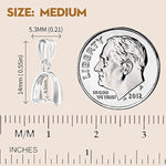 925 Sterling Silver Pinch Bails For Pendants Clasp Connectors Bails For Jewelry Necklace Clip Pendant Clasps(Made In Italy)