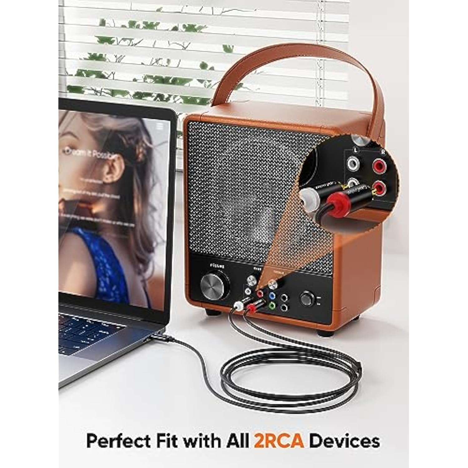 CableCreation USB C to RCA Audio Cable 6FT, Type-C to 2 Male Y RCA Splitter, R