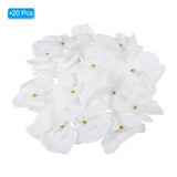 9Cm/3.5" Artificial Orchid Flower Heads, 20 Pack Silk Phalaenopsis Fake Butterfly Orchid Heads For Wedding Floral Bouquet Decor Diy Craft Making, Pure White