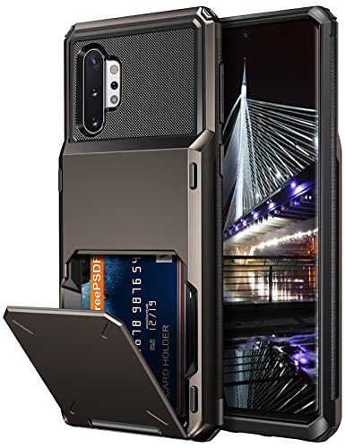 Case for Galaxy Note 10+ Case Wallet 4-Slot Pocket ID Card Holder Scratch Resistant Dual Layer Protective Bumper Rubber Armor Hard Shell Cover for