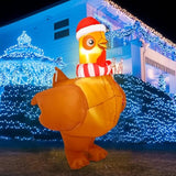 5 Ft Large Lighted Christmas Inflatable Chicken Built In Colorful Led Light Up Inflatable Turkey Blow Up Chicken Garden
