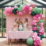 151pcs Spring Pink & Green Balloon Garland Kit with Hearts for Baby Shower  Party