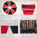 Pre-Strung Black And Red Triangle Flag Banner Garland For Graduation Baby Shower Birthday Party Decorations Indoor Outdoor Photo Backdrop