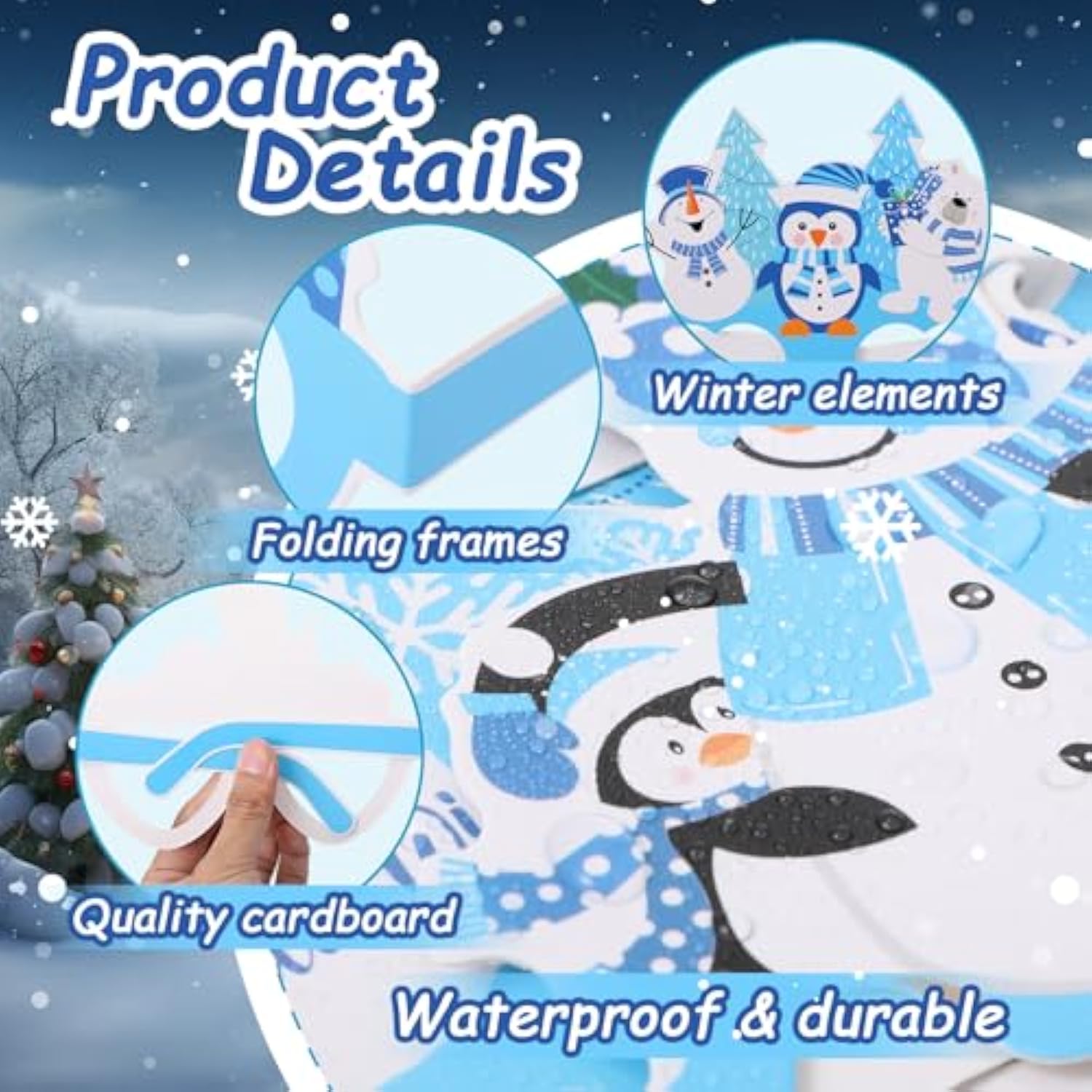 24pc Winter Paper Snowflake Glasses Party Favors Photo Booth Props