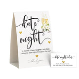 Fun Wedding Bridal Shower Games, Elegant Date Night Game Sign And Cards