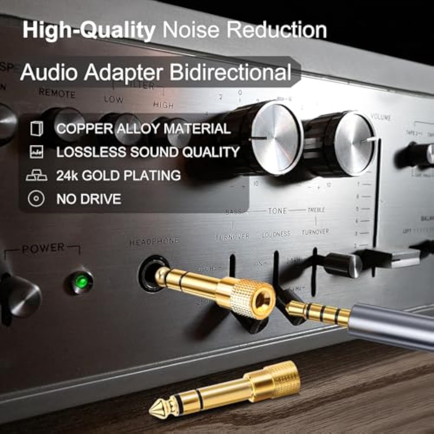 5-Pack 3.5Mm To 1/4" Adapter, Gold Plated Headphone Jack Adapters, 1/4" To 3.5Mm Adapter, Stereo Audio Headphone Adapters For Aux Cable, Headphones, Piano, Drums, Guitar Amplifier