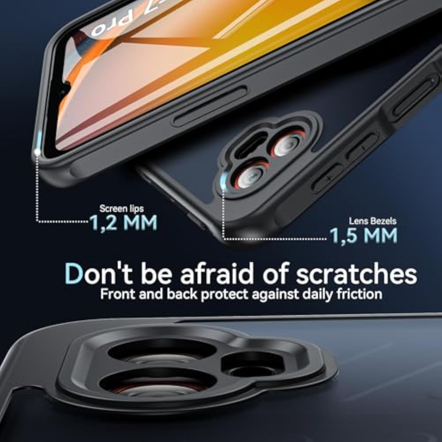 For Samsung Galaxy Xcover 7 Pro Case, Magnetic With Screen Protector, [Military Grade Protection] Matt Shockproof Protective Phone Case For Samsung Galaxy Xcover 7 Pro,Black