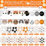200 Pcs Cat Print Wood Beads 16Mm Round Handmade Polished Spacer Beads For Jewelry Making Diy Crafts Making Home Party Decoration