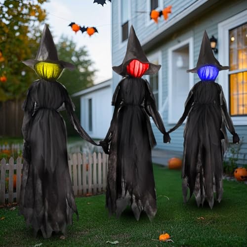6 FT Witch Halloween Decorations Outdoor Yard Decor, Set of 3