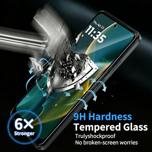 2 Pack Privacy Screen Protector for Motorola G Play 2023+ 2 Pack Camera Lens Protector, Anti-Spy Tempered Glass Film, Full Coverage, Anti-Scratch,