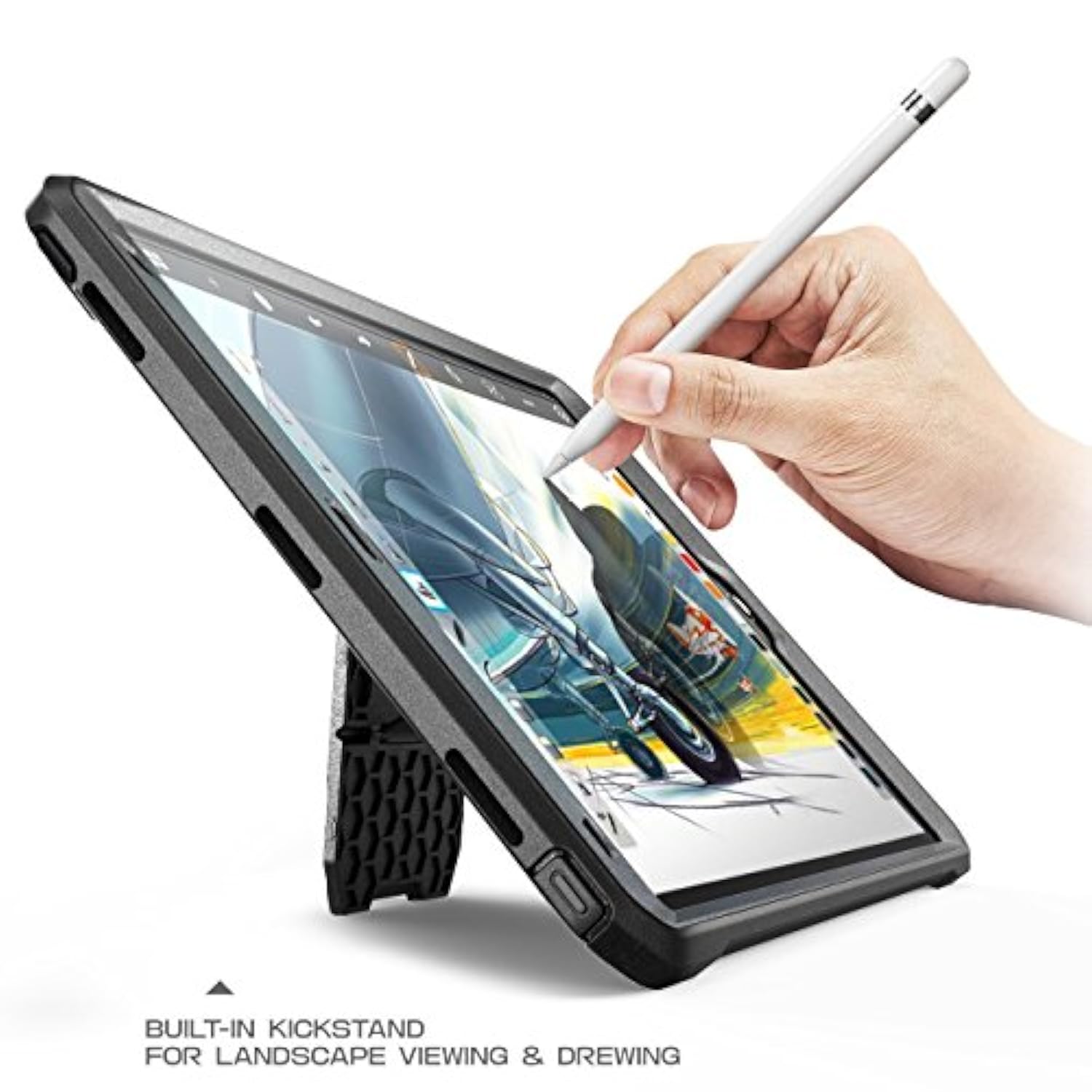 SUPCASE Unicorn Beetle PRO Case for iPad Air 3 (2019) and iPad Pro 10.5'' (2017), Heavy Duty with Built-in Screen Protector Full-body Rugged Protective Case (Black)