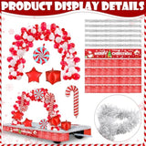 12 Pcs Christmas Parade Float Decorating Kit, Xmas Balloon Garland Arch Kit Merry Christmas Banner Metallic Red Foil Fringe Metallic Tinsel Twist Garland For Party Decor (Sliver)