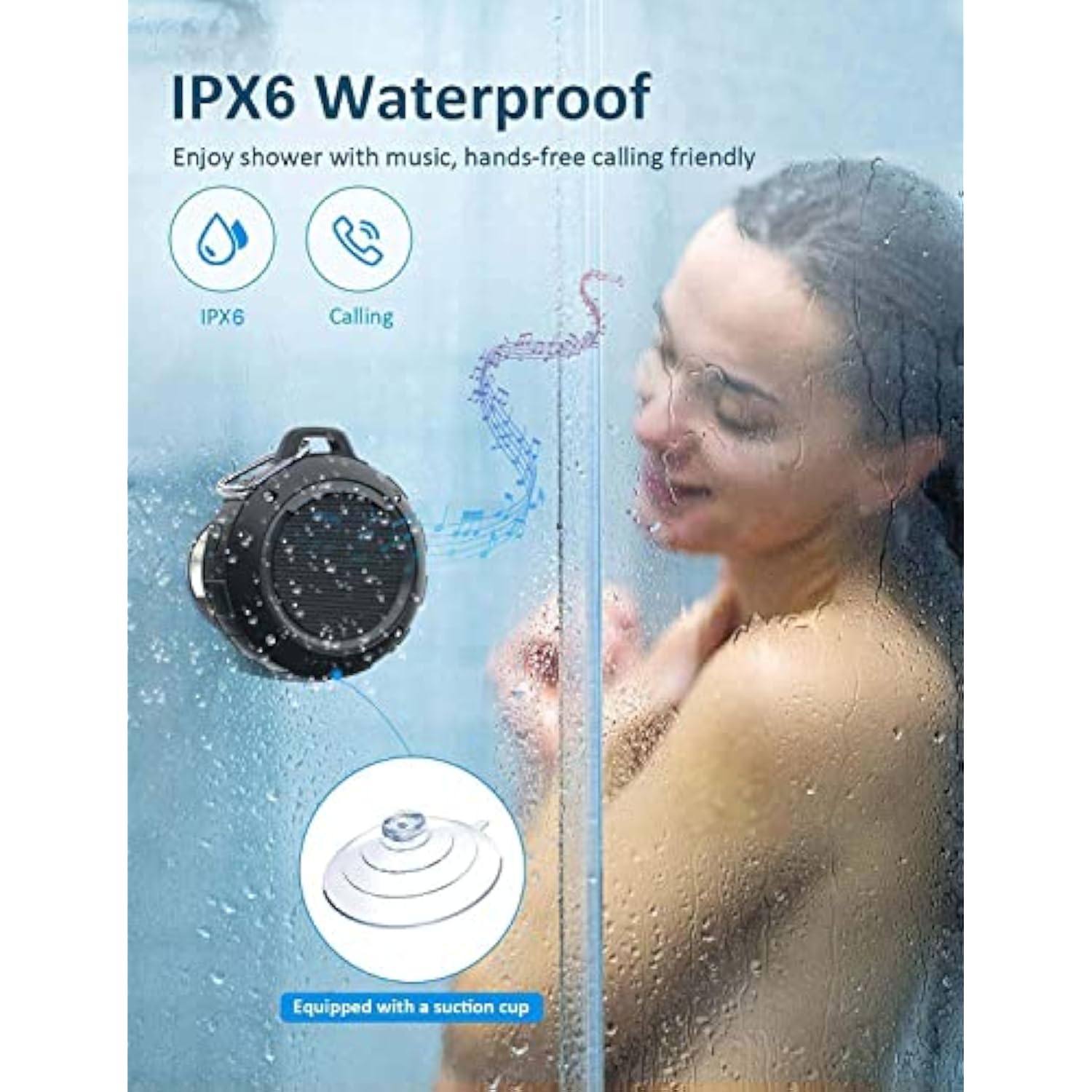 Outdoor Waterproof Bluetooth Speaker, Wireless Portable Mini Shower Travel Speaker With Subwoofer, Enhanced Bass, Built In Mic For Sports, Pool, Beach, Hiking, Camping