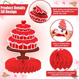, Red Valentine Honeycomb Centerpieces - Pack Of 9 | 3D Valentines Day