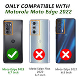 Military Grade Drop Impact For Moto Edge 2022 Case 360 Metal Rotating Ring Kickstand Holder Armor Heavy Duty Shockproof Case For Motorola Moto Edge 2022 Phone Case (Black)