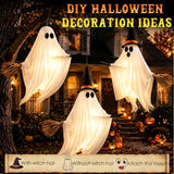 Witch Ghost Halloween Decorations Outdoor, 55" Light Up Hanging Decor