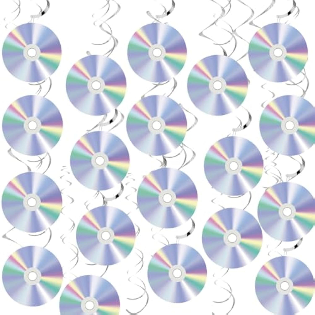Cd Decorations, 32Pcs 90S Retro Disco Party Paper Decorations, Iridescent Cd Wall Decorations For 1990S 2000S Birthday Party Y2K Music Themed Party Music Classroom Favor Supplies