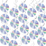 Cd Decorations, 32Pcs 90S Retro Disco Party Paper Decorations, Iridescent Cd Wall Decorations For 1990S 2000S Birthday Party Y2K Music Themed Party Music Classroom Favor Supplies