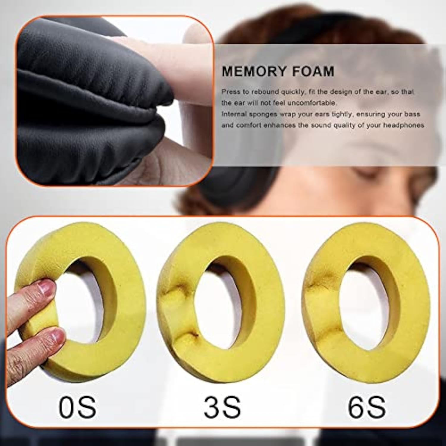 E50Bt Replacement Ear Pad Earpad Cushion Cover Compatible With Jbl Synchros E50Bt E50 S500 S700 Wireless Headphones (Black)