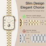 Slim Metal Band Fits  Watch Bands for Women 42mm(Series 11/10) 40mm 41mm 38mm, Stainless Steel iWatch Bands for Women, Dressy Band for
