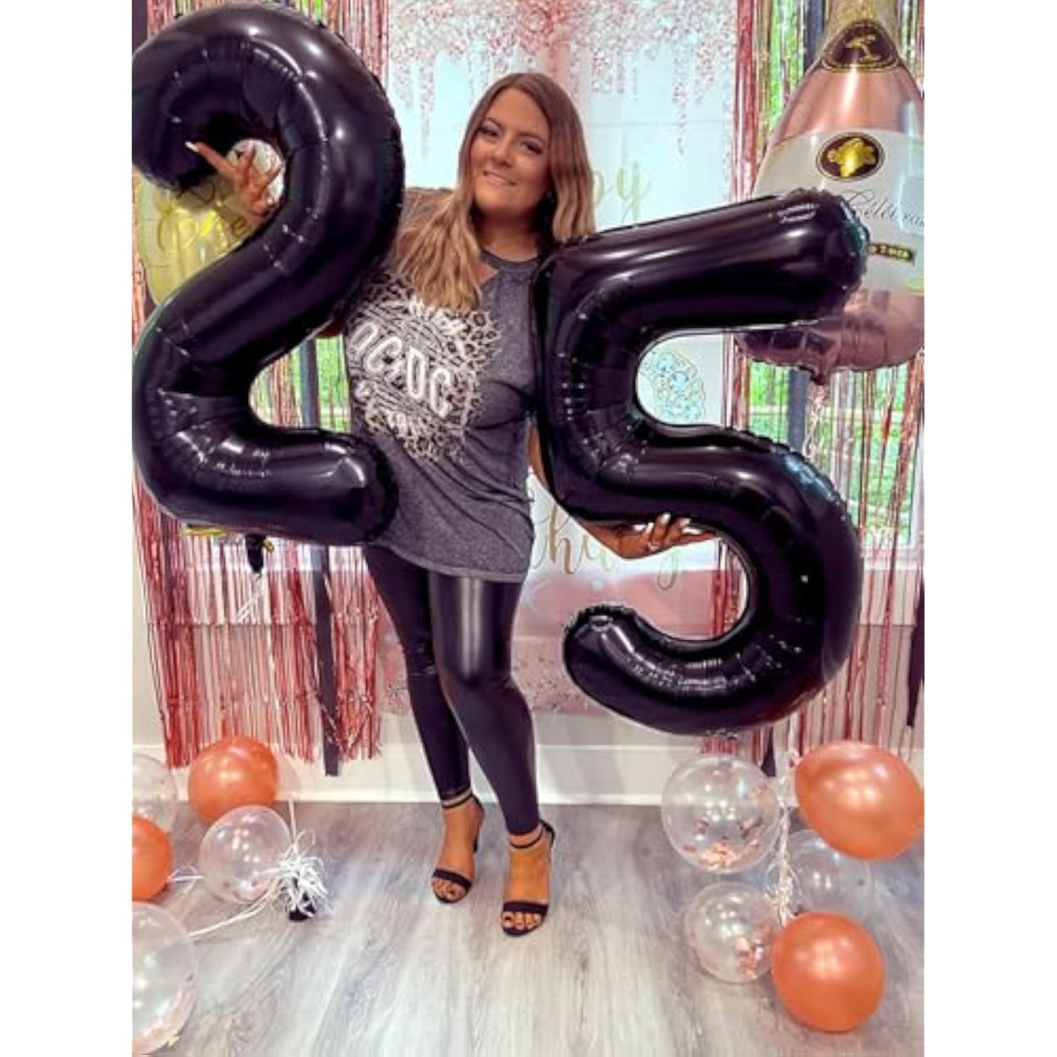 40" Number Balloons for 23rd & 32nd Birthday Decorations (Black)