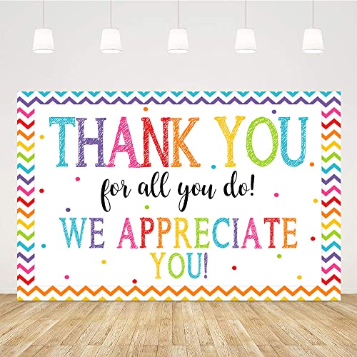 5x3ft Thank You for All You Do Backdrop Congratulations Graduates Background Be Thankful to The Teacher Doctor Staff We Appreciate You CNA Week Decoration Banner Prom Photography Party Supplies