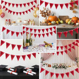 64Ft Red Triangle Pennant Banner Flag Metallic Paper Bunting Garland For Hanging Backdrop Birthday Party Decorations Graduation Bachelorette Bridal Wedding Baby Shower New Year Party Supplies