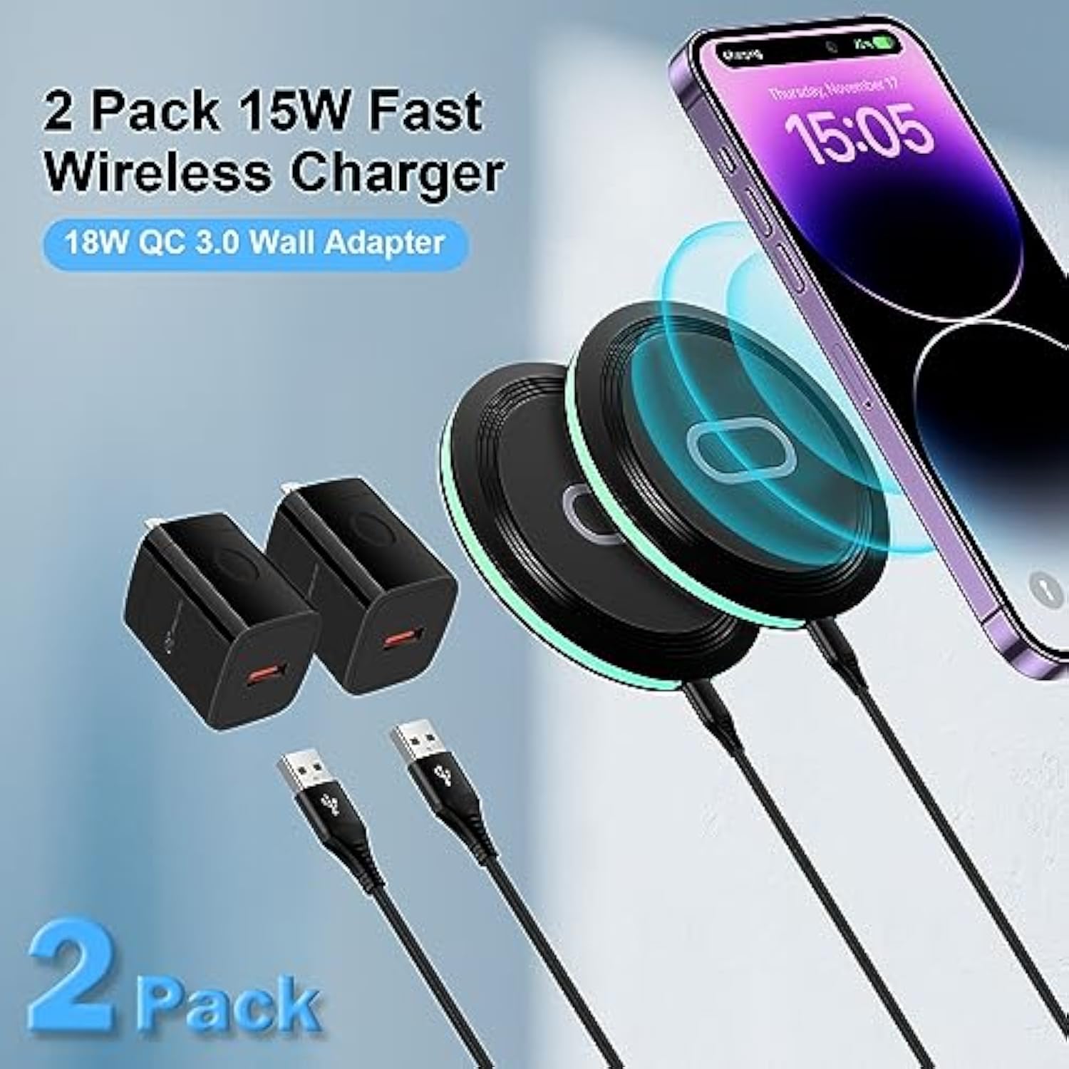 15W Wireless Charger Pixel Fast Charging Station For Google 9 Pro Xl 8A 8 Pro 7 Pro 7A 6 Pro,Wireless Charger Pad With Adapter Samsung Galaxy S24 S23 Fe S22 S21 S20 Note 20,Motorola Edge X50 Ultra Pro
