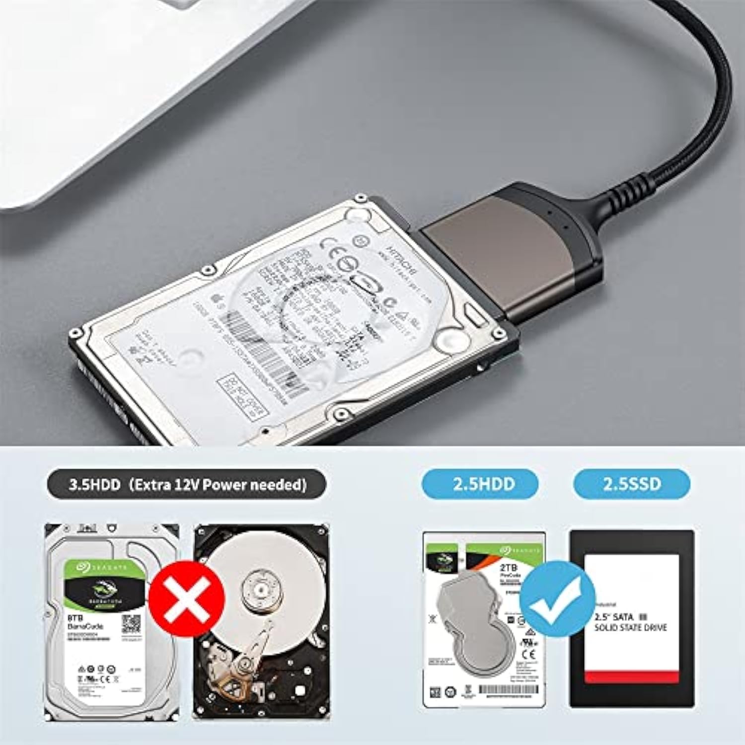 5Gbps Usb-C Type-C To Sata 22 Pin Adapter Cable For 2.5" Hard Disk Driver Ssd