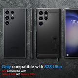 Spigen Tough Armor Designed for Galaxy S23 Ultra Case (2023) [Kickstand] [Military-Grade Protection] - Black