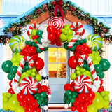 Christmas Balloon Garland Kit,Xmas Red and Green Balloon Arch Kit